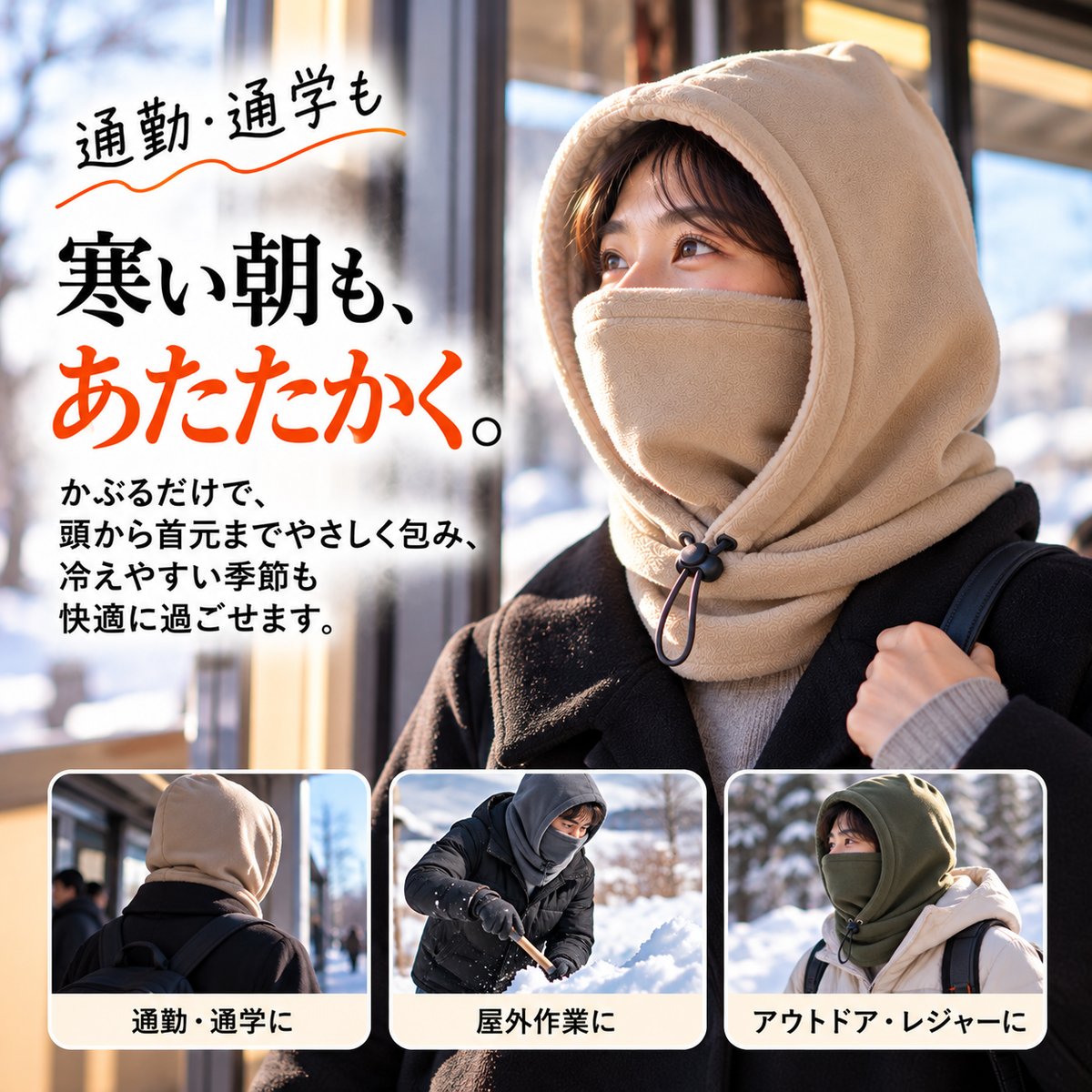 厚手フリース フードウォーマー